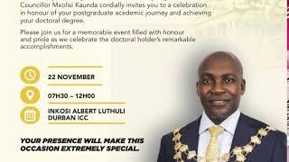 Mayor Kaunda honours Municipal PhD Graduates