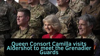 Queen Consort Camilla visits Aldershot to meet the Grenadier Guards