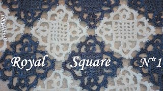 Crochet Lace Square Motif | Royal Square | very easy 1*