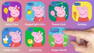 Peppa Pig Party Time,Happy Mrs Chicken,Peppa Pig Theme Park,Holiday,Fun Fair,Golden Boots,Sports Day