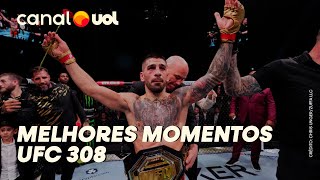 MELHORES MOMENTOS UFC 308  TOPURIA NOCAUTEIA HOLLOWAY E MANTÉM CINTURÃO DO PESO PENA