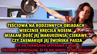 Teściowa na rodzinnych obiadach wiecznie kręciła nosem. czy zasmakuje jej świńska pasza