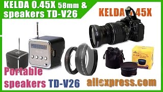 Проверено временем #3 #4 Портативная колонка TD-V26 & линза KELDA 0,45X Aliexpress