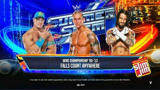 Randy Orton Vs John Cena Vs CM Punk - Falls Count Anywhere Match for WWE Tittle | WWE 2k24