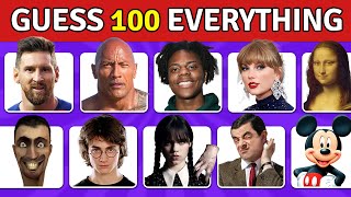 Guess Everything In 3 Seconds | 100 Famous Celebrities, Memes, Singers, Characters...