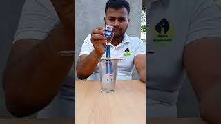 water electrolysis experiment ||simple science experiment with water ||easy experiment #shorts