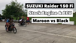 SUZUKI Raider 150Fi Stock Engine & ECU “Maroon vs Black” Amateur Drag race