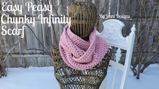 Crochet Pattern Tutorial: Easy Peasy Chunky Infinity Scarf