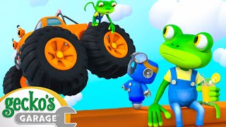 The FLYING MONSTER TRUCK | Max the Monster Truck | Truck and Bus Cartoon | Gecko's Garage