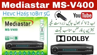 Mediastar MS V400 Big Board Metal Body H.265 Receiver Unboxing and Review