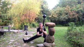 GiryaGirl.com Sculpture Garden Workout for Kettlebells, Maces, and Large Stones