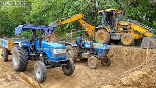 Jcb 3dx Eco Xcellence Loading Mud in Sonalika Di 740 Rx Tractor | Jcb Tractor Cartoon | Jcb Video