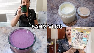 sahm vlog: vegan protein smoothie + pregnancy supplements + stretch mark cream for pregnancy recipe