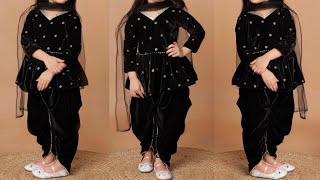 Baby Peplum Top With Tulip Salwar Cutting and Stitching | DIY Very Easy and Beautiful Baby Dress