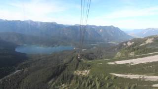 Zugspitze - Eibsee Seilbahn Talabfahrt in Echtzeit mit Fernsicht HD