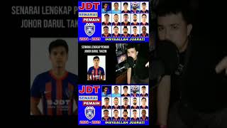 SENARAI PEMAIN JDT | LIGA SUPER MALAYSIA 2024 - 2025 #shorts #jdt #johordarultazim