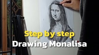 How to draw Monalisa with charcoal  so simple