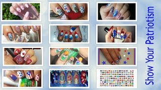 Youtubers nail art stamping weekly collab | Show you patriotism | Canada day