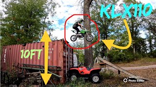 2023 Klx110 Jumps off 10ft Tall Container!