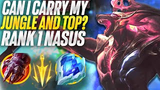 Can I carry my jungler and toplaner as nasus? Rank 1 Nasus season 14 | Carnarius | League of Legends