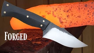 Knife making - Forged knife with African Blackwood handle