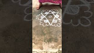 Easy star apartment rangoli design