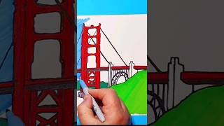 Drawing the Golden Gate Bridge in San Francisco #art,