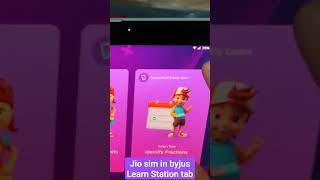 Jio sim in Latest Byjus Learn Station tab #viral #shortsvideo