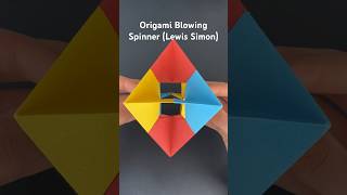 Origami Blowing Spinner (Lewis Simon) Demo #origami #origamiart #origamicraft #origamipaper #shorts