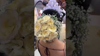 Real flower bun for bride #shorts #flowers #bride