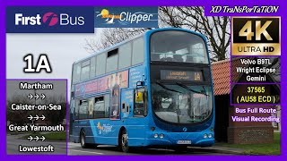 [First Eastern Counties] Coastal Clipper - 1A ~ Martham, Cess Road ➝ Lowestoft Bus Station【4K UW】