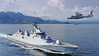 Frigate Ship and Eurocopter AS565 Panther In Action | HD Video 2021