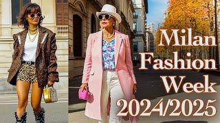 The Most Stylish People during Milan Fashion Week 2024/2025. Haute couture vs. Milanese street style