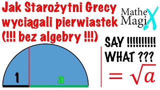 Jak Starożytni Grecy (bez algebry) wyciągali Pierwiastek Kwadratowy | MatheMagix#12