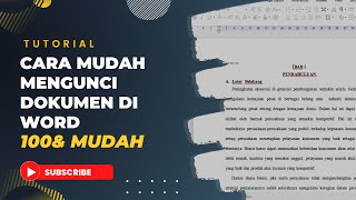 Tutorial Cara Mengunci Dokumen Di Word Dengan Mudah 100% Gampang