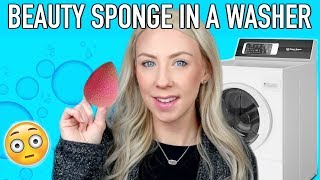 Beauty Blender Washing Machine: I TRIED CLEANING MY BEAUTY SPONGE IN A REAL WASHER!