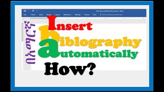 How To Insert Bibliography Automatically In MS-Word-Bibliography Automatic Insertion In Word 2020