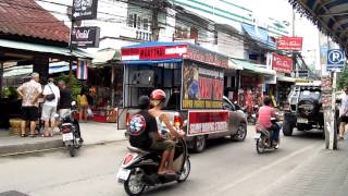 Muay Thai car on Chaweng Beach Road, Samui