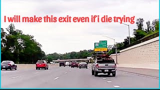 Exits by any means regardless of the dangers caught on dash camera @IsDrivingThatHard