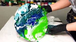 I could do it! A field of beautiful flowers - 3D acrylic pouring - life in liquid paint