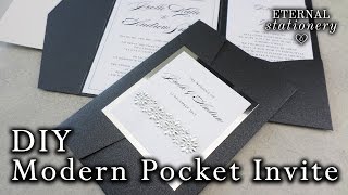 How to make a modern pocket invitation | Elegant Wedding Invitations DIY