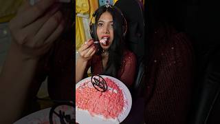 BIRTHDAY CAKE EATING #shortvideo #shortsviral #asmrvideo #mukbang #foodie #blackcurrentcake #pastry