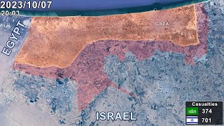 Israel Hamas War: First Week in 1 minute using Google Earth