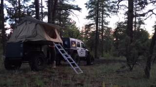 Setting up the Smittybilt adventure tent