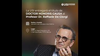 Doctor Honoris Causa al Profesor Dr. Raffaele De Giorgi:  4/10/24