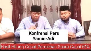 Pilbub Bartim:Perolehan Suara  Capai 61% Yamin -Adi ,Gelar Konfrensi Pers