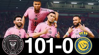 FIFA 24- MESSI RONALDO NEYMAR & MBAPPE | ALL STARS | Inter Miami 100-0 Al Nassr