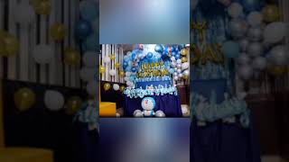 #shorts Doremon theme|Blue birthday theme for boys|birthday decoration at home |Mishi cooking craft