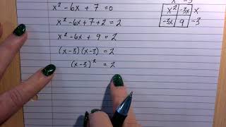 Completing the Square to Solve a Quadratic Equation