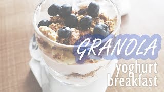 Granola + yoghurt breakfast